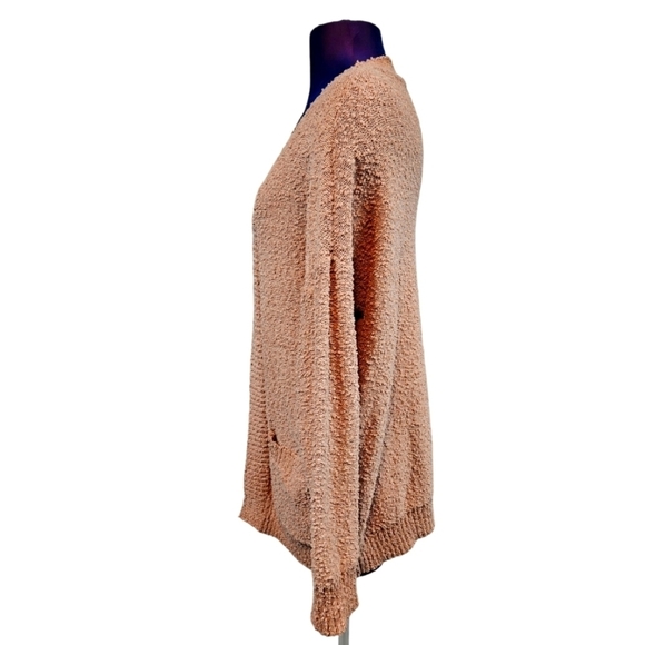 Luna Ivy Dusty Rose Long Open Front Knit Cardigan Size Small Medium Women's - Picture 3 of 7